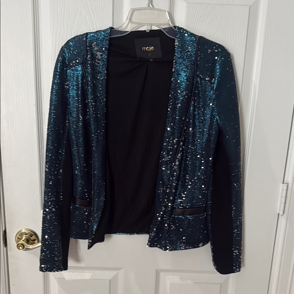 Maje Jackets & Blazers - MAJE Black and Blue Sequin Blazer size 36